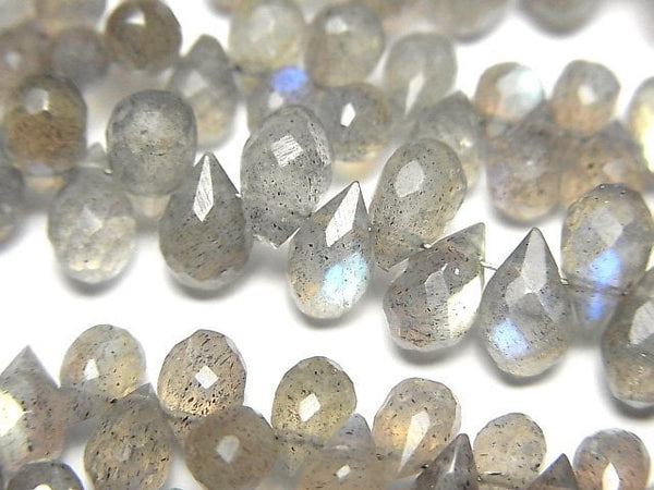 [Video]High Quality Labradorite AA++ Drop Faceted Briolette half or 1strand beads (aprx.8inch/20cm)