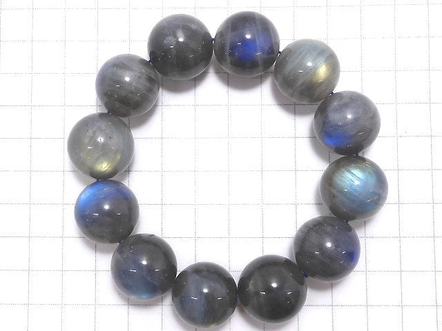 [Video][One of a kind] Labradorite AAA- Round 19mm Bracelet NO.1
