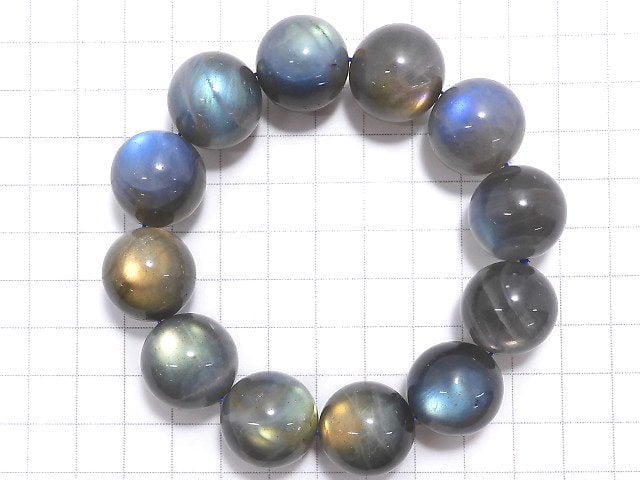 [Video][One of a kind] Labradorite AAA- Round 19mm Bracelet NO.3