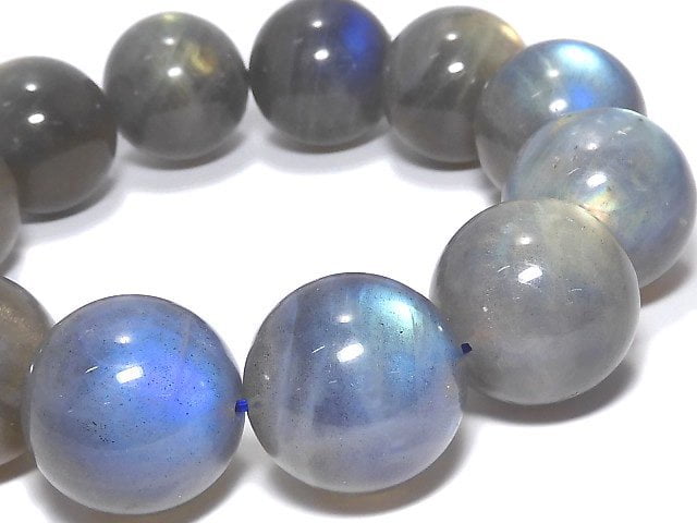 [Video][One of a kind] Labradorite AAA- Round 21mm Bracelet NO.5