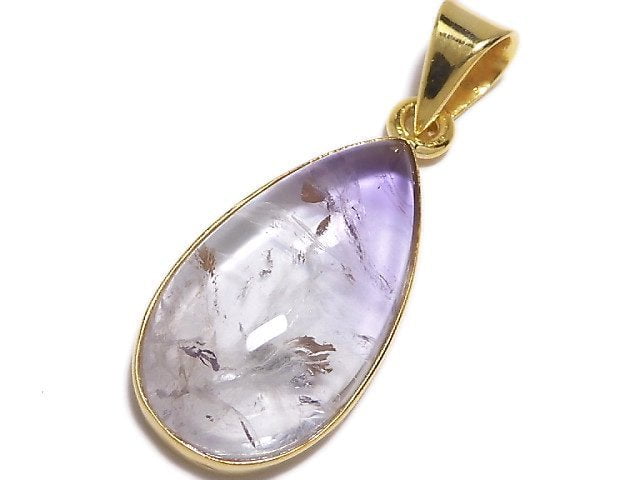 [Video][One of a kind] High Quality Bi-color Amethyst AAA- Pendant 18KGP NO.13