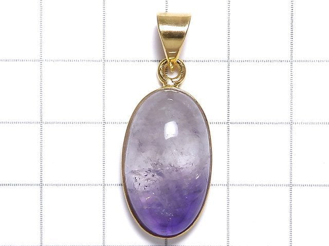 [Video][One of a kind] High Quality Bi-color Amethyst AAA- Pendant 18KGP NO.14