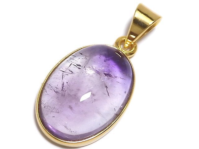 [Video][One of a kind] High Quality Bi-color Amethyst AAA- Pendant 18KGP NO.16