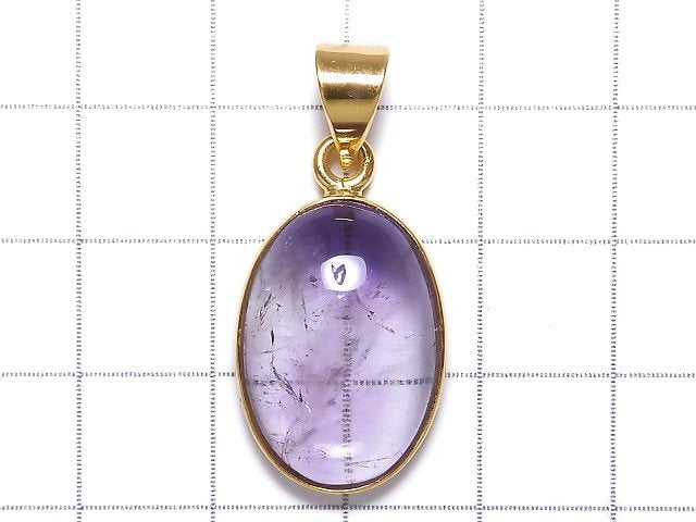 [Video][One of a kind] High Quality Bi-color Amethyst AAA- Pendant 18KGP NO.16