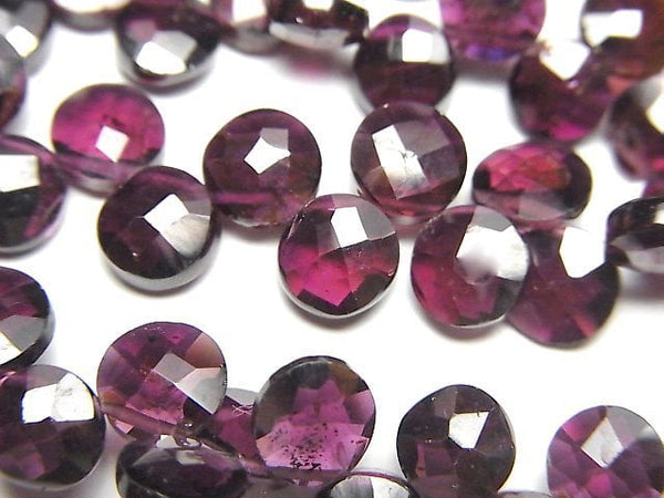 [Video]High Quality Garnet AA++ Faceted Coin 1strand beads (aprx.8inch/20cm)
