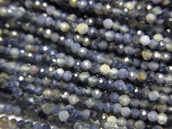 [Video] High Quality! Sapphire AA++ Faceted Round 2mm half or 1strand beads (aprx.13inch/31cm)