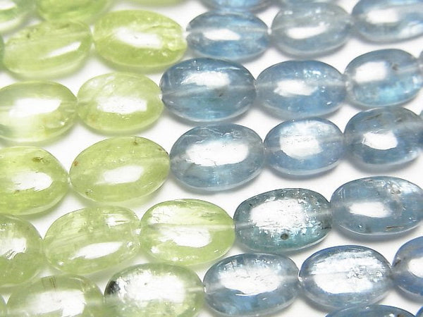 [Video]High Quality Multi color Kyanite AAA- Oval half or 1strand beads (aprx.15inch/38cm)