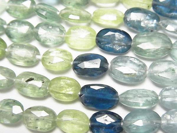 [Video]High Quality Multicolor Kyanite AAA- Faceted Oval half or 1strand beads (aprx.15inch/38cm)