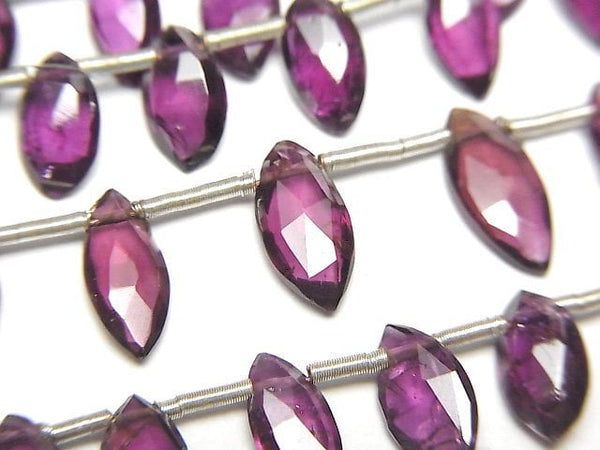 [Video]High Quality Rhodolite Garnet AA++ Faceted Marquise 1strand beads (aprx.7inch/18cm)