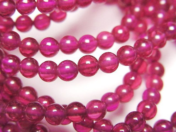 [Video] Synthetic Ruby AAA Round 4mm Bracelet