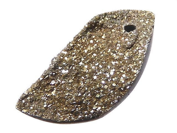 [Video][One of a kind] Pyrite Rough Rock Top Side Drilled Hole  1pc NO.6