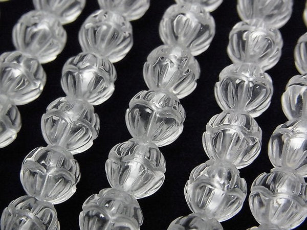 [Video] Crystal AAA- Lotus Carving 8mm half or 1strand beads (aprx.15inch/36cm)