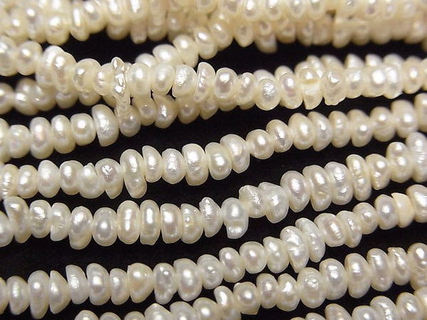 [Video]Fresh Water Pearl AA++ White Roundel 3-3.5mm 1strand beads (aprx.13inch/33cm)