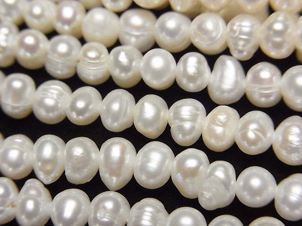[Video]Fresh Water Pearl AA White Potato 4-5mm 1strand beads (aprx.13inch/33cm)