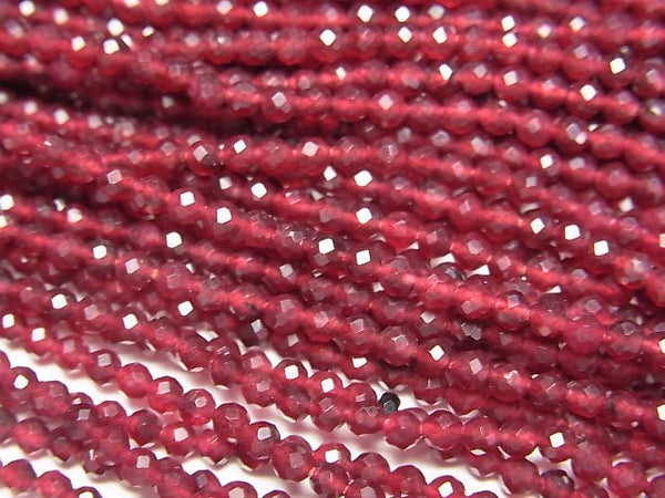[Video]High Quality! Red color Jade Faceted Round 2mm 1strand beads (aprx.12inch/30cm)