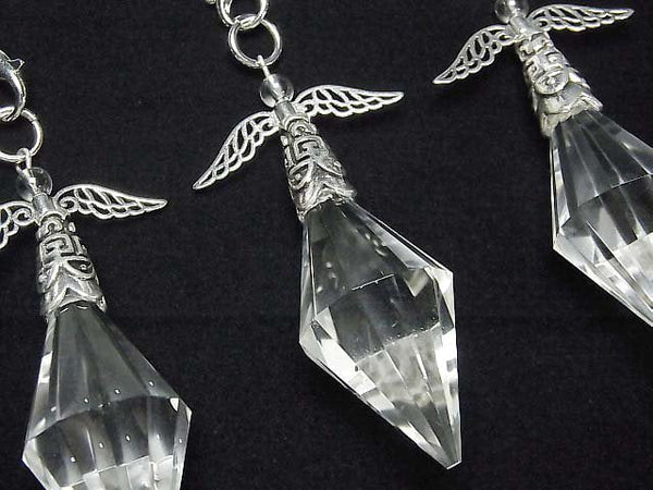 [Video] Crystal AAA- Pendulum 65x19x19mm with chain Silver color 1pc