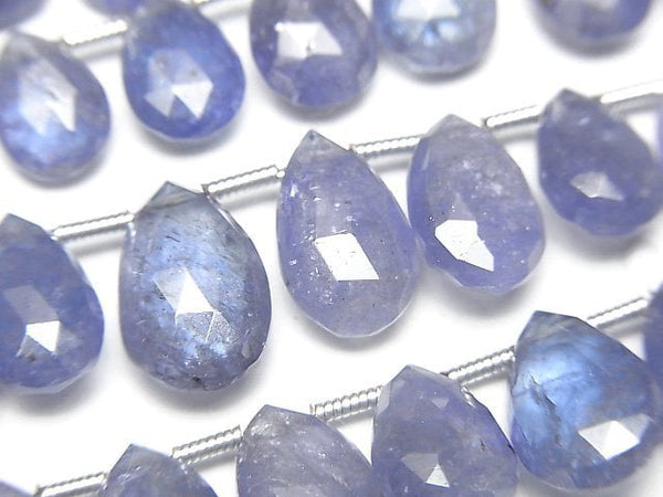 [Video]High Quality Tanzanite AA++ Pear shape Faceted Briolette half or 1strand beads (aprx.7inch/18cm)
