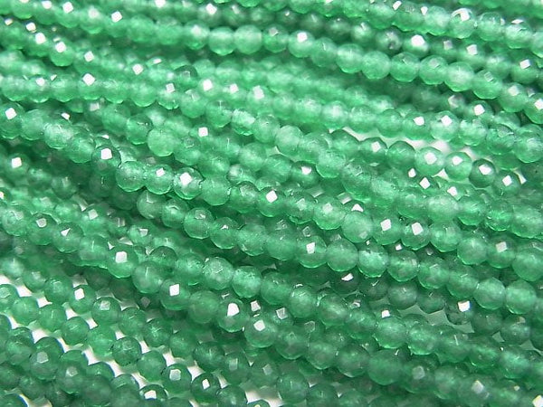 [Video] High Quality! Green Jade Faceted Round 2mm 1strand beads (aprx.12inch/30cm)