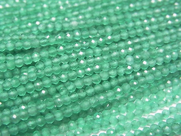 [Video]High Quality! Green Jade Faceted Round 2mm 1strand beads (aprx.12inch/29cm)