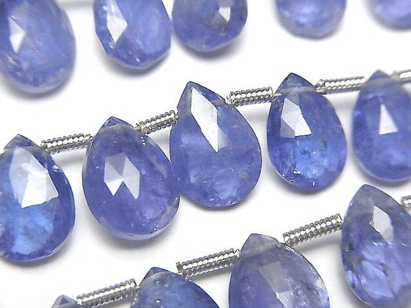 [Video]High Quality Tanzanite AAA- Pear shape Faceted Briolette half or 1strand beads (aprx.7inch/18cm)