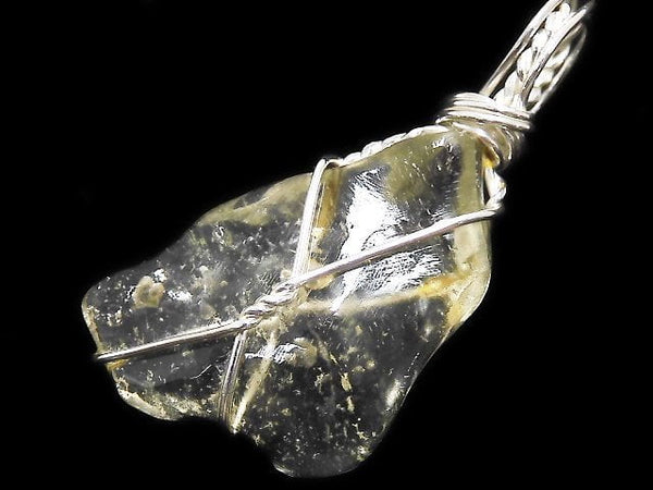 [Video][One of a kind] Libyan Desert Glass Rough Nugget Pendant Silver925 NO.14