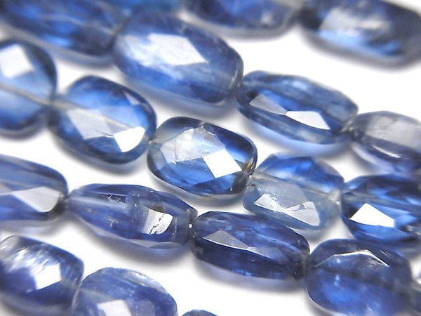 [Video]High Quality Kyanite AA++ Square -Faceted Rectangle [Dark color] 1strand beads (aprx.9inch/23cm)
