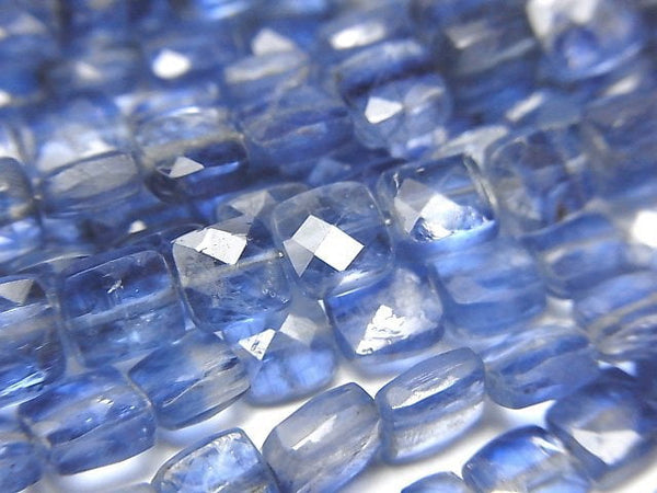 [Video]High Quality Kyanite AA++ Faceted Square 1strand beads (aprx.7inch/18cm)