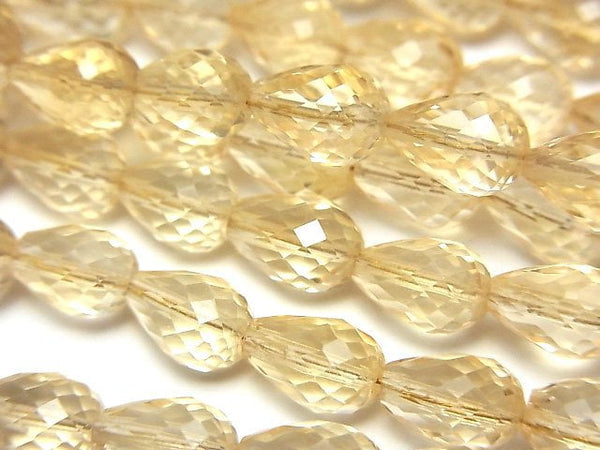 [Video]High Quality Citrine AA++ Vertical Hole Faceted Drop half or 1strand beads (aprx.9inch/22cm)