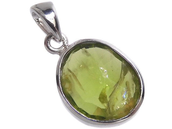 [Video][One of a kind] High Quality Peridot AAA- Faceted Pendant Silver925 NO.46