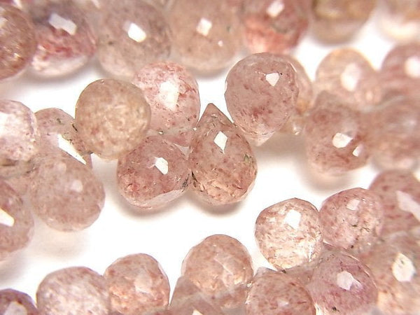 [Video]High Quality Pink Epidote AA++ Drop Faceted Briolette half or 1strand beads (aprx.7inch/18cm)