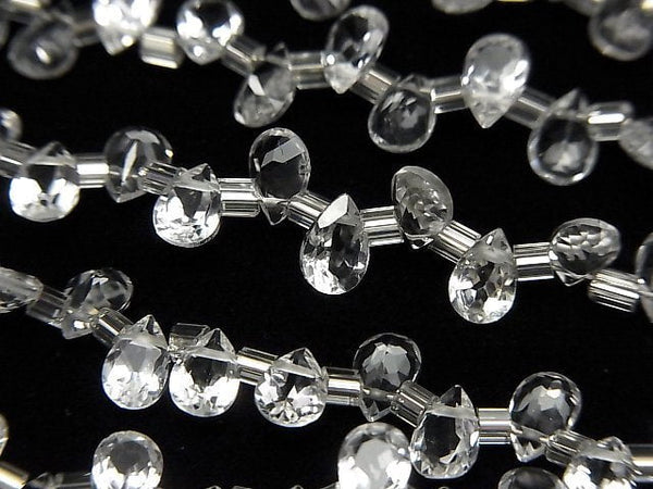 [Video]High Quality Crystal AAA Pear shape Faceted 6x4mm half or 1strand (38pcs)