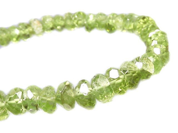 [Video][One of a kind] High Quality Peridot AAA- Faceted Nugget Bracelet NO.19