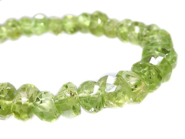 [Video][One of a kind] High Quality Peridot AAA- Faceted Nugget Bracelet NO.21