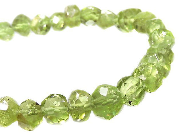 [Video][One of a kind] High Quality Peridot AAA- Faceted Nugget Bracelet NO.23
