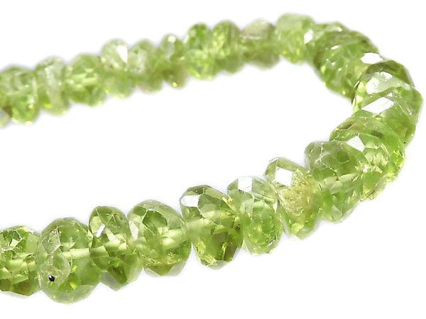 [Video][One of a kind] High Quality Peridot AAA- Faceted Nugget Bracelet NO.24