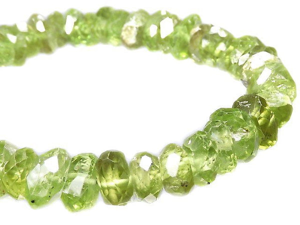 [Video][One of a kind] High Quality Peridot AAA- Faceted Nugget Bracelet NO.29