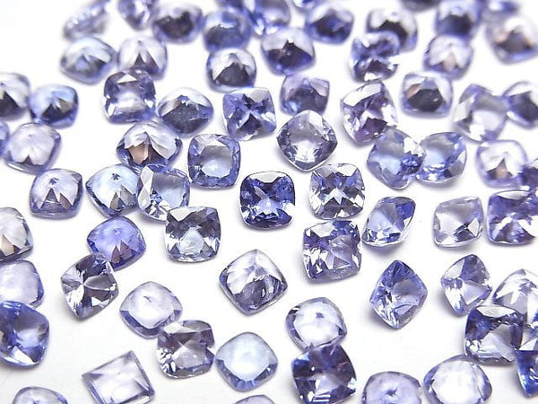 [Video]High Quality Tanzanite AAA- Loose stone Square Faceted 4x4mm 2pcs