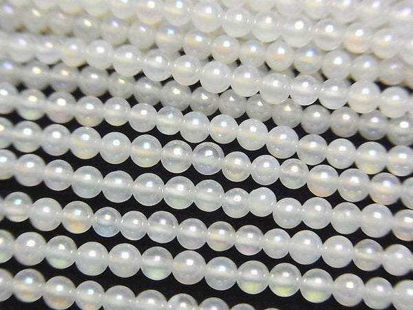 [Video] Flash, White Chalcedony Round 2mm 1strand beads (aprx.15inch/38cm)