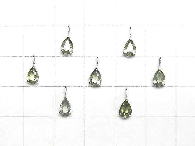 [Video] [Japan] High Quality Green Sapphire AAA Pear shape Faceted 6x4mm Pendant [K10 White Gold] 1pc