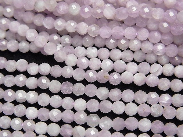 [Video] High Quality! Nigerian Kunzite AA Faceted Round 3mm 1strand beads (aprx.15inch/37cm)