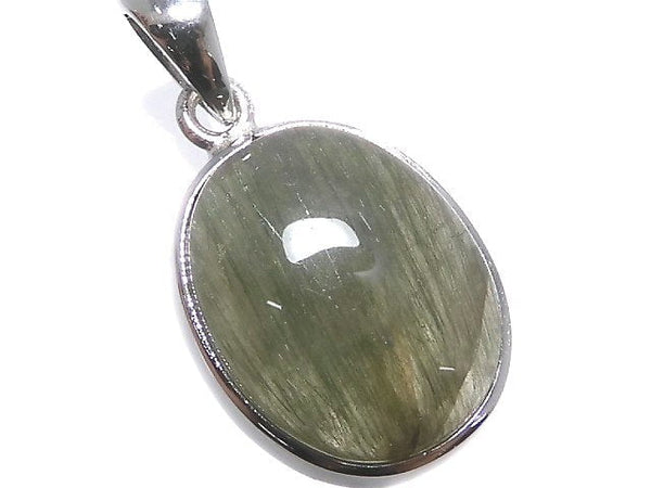 [Video][One of a kind] Actinolite in Quartz AAA Pendant Silver925 NO.4