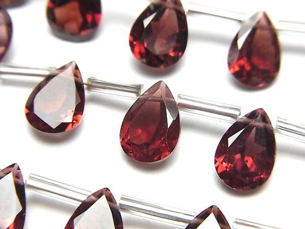 [Video] High Quality Mozambique Garnet AAA Pear shape Faceted 10x7mm half or 1strand (8pcs )