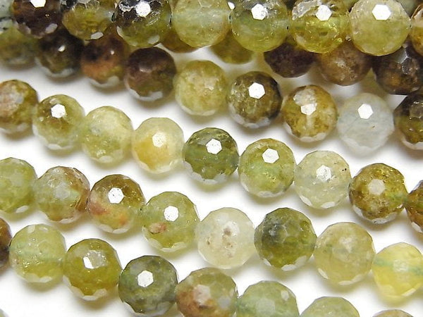 [Video] High Quality! Grossular Garnet AA 128Faceted Round 6mm 1strand beads (aprx.15inch/37cm)