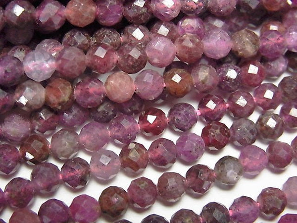 [Video] High Quality! Pink Tourmaline AA Faceted Round 5mm half or 1strand beads (aprx.15inch/37cm)
