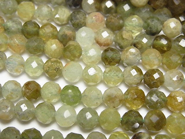 [Video] High Quality! Grossular Garnet AA 64Faceted Round 6mm 1strand beads (aprx.15inch/37cm)