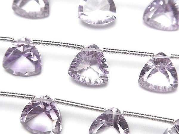 [Video] High Quality Pink Amethyst AAA Triangle Concave Cut 10x10mm 1strand (9pcs )
