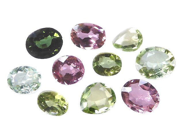 [Video][One of a kind] High Quality Multi color Tourmaline AAA Loose stone Faceted 10pcs set NO.1