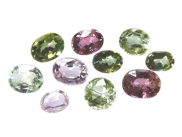 [Video][One of a kind] High Quality Multi color Tourmaline AAA Loose stone Faceted 10pcs set NO.4