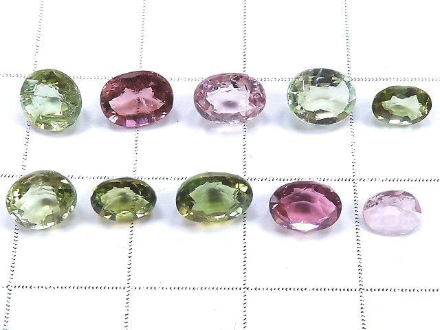 [Video][One of a kind] High Quality Multi color Tourmaline AAA Loose stone Faceted 10pcs set NO.4