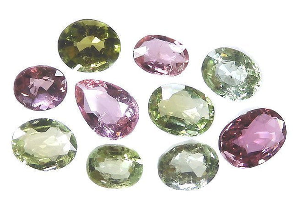 [Video][One of a kind] High Quality Multi color Tourmaline AAA Loose stone Faceted 10pcs set NO.10